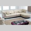 Canapé de 4 places avec retour et pouf - PVC/cuir - Modèle A953