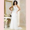 Robe de mariage en dentelle organza et satin 395  - Modèle MONA4