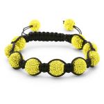 bracelet perles cristal jaune 1555
