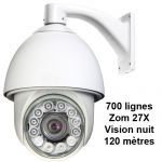 Caméra dôme motorisée - Zoom 27X - 700 lignes TV - Nuit 120 m