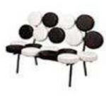 Canapé de 2 places noir et blanc - PVC/Cuir - Modèle A630