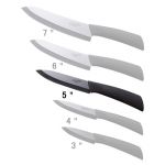 Couteau de table céramique 5' dbl faces noir poli (Lot 6 pcs)