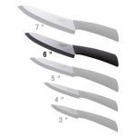 Couteau de cuisine céramique 6' dbl faces noir poli (Lot 2 pcs)