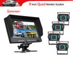Kit 4 caméras de recul avec moniteur pour autos et poids lourds