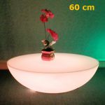 Table basse lumineuse 60 cm de diamètre (Lot de 10 pièces)