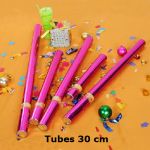 Tubes de confettis 30 cm - Modèle SS1D (Lot de 100 pièces)