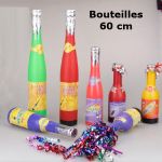 Tubes de confettis 60 cm - Forme bouteille (Lot de 50 pièces)