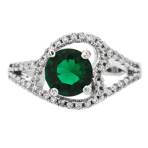 bague femme argent 925 zirconium vert pic2