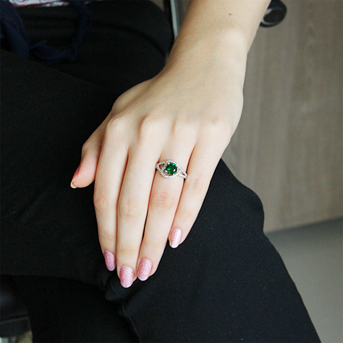 bague femme argent 925 zirconium vert pic5