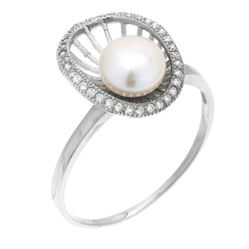 bague femme argent perle 8100960