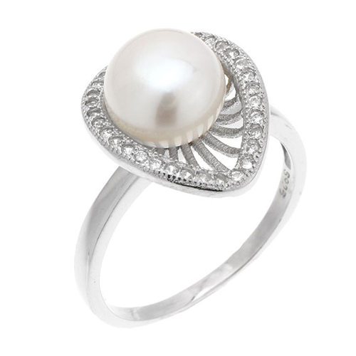 bague femme argent perle 8100961