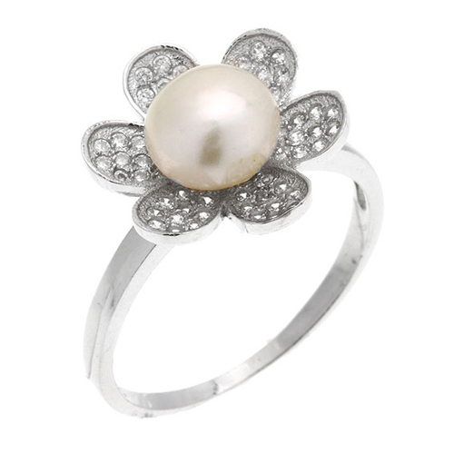 bague femme argent perle 8100963