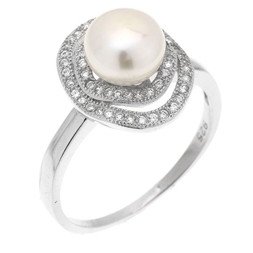 bague femme argent perle 8100964