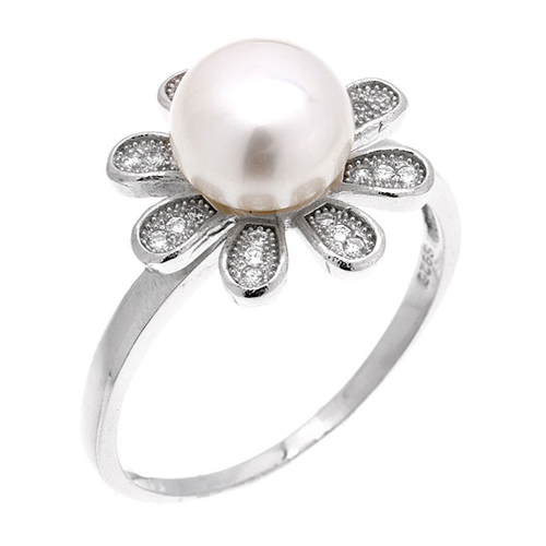 bague femme argent perle 8100966