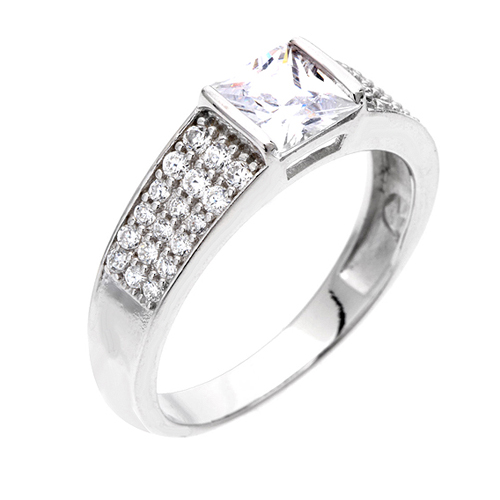 bague femme argent zirconium 8100455