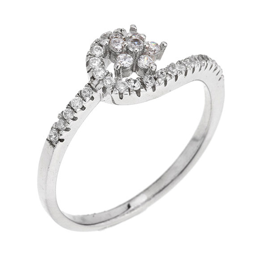 bague femme argent zirconium 8100701