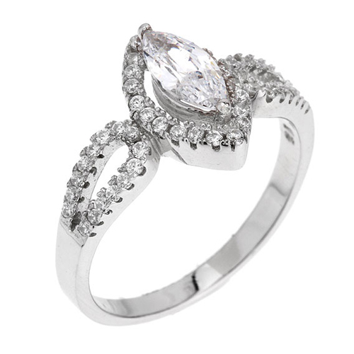 bague femme argent zirconium 8100704