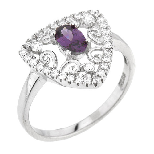 bague femme argent zirconium 8100847