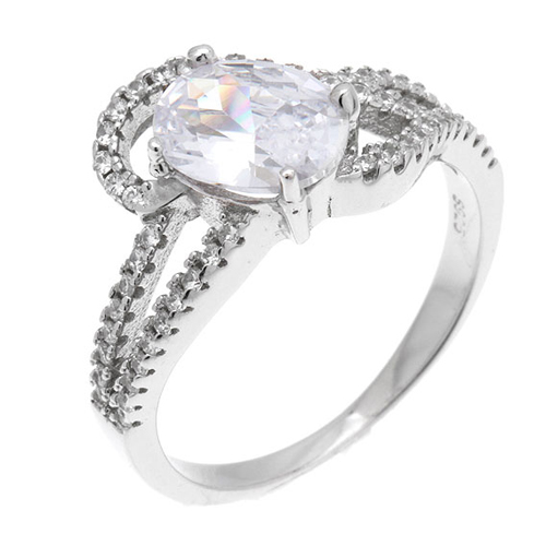 bague femme argent zirconium 8100979