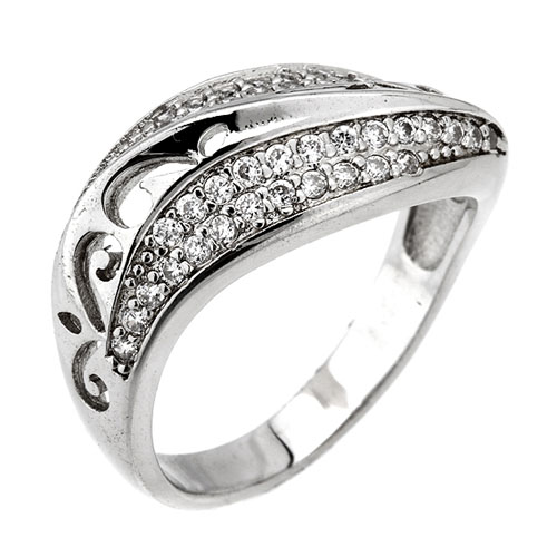 bague femme argent zirconium 8101173