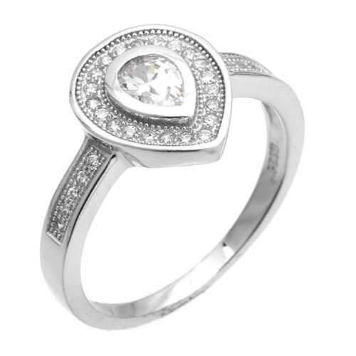 bague femme argent zirconium 8101257