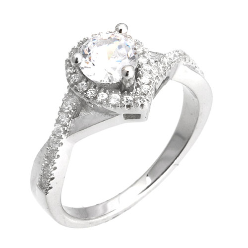 bague femme argent zirconium 8101266