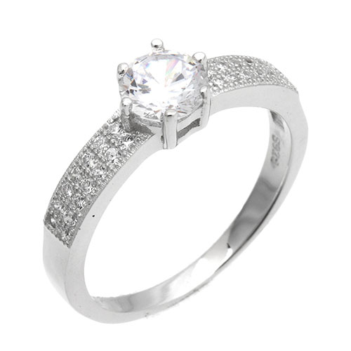 bague femme argent zirconium 8101267