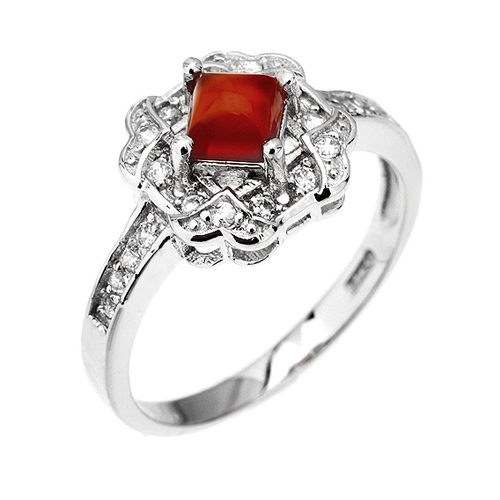 bague femme argent zirconium agate 8100309