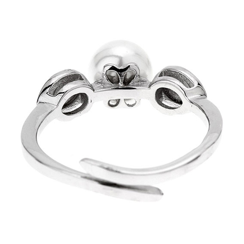 bague femme argent zirconium perle 8100496 pic4