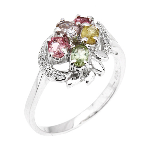 bague femme argent zirconium tourmaline 8100318