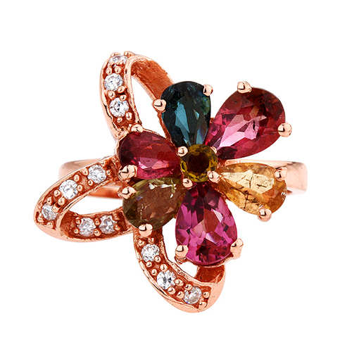 bague femme argent zirconium tourmaline 8100322 pic2