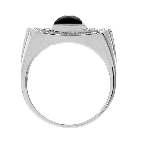 bague homme argent diamant agate 8100232 pic3