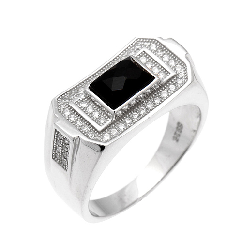 bague homme argent diamant agate 8100232