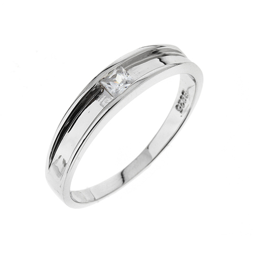 bague homme argent zirconium 8100068