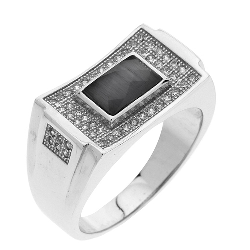 bague homme argent zirconium 8100196