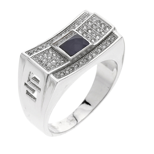 bague homme argent zirconium 8100197