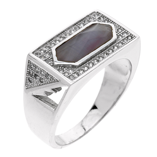 bague homme argent zirconium 8100198