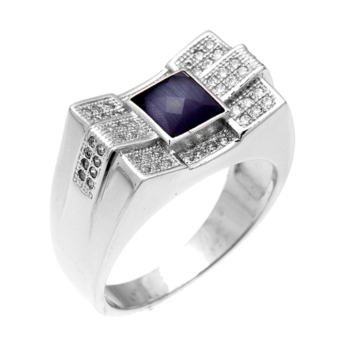 bague homme argent zirconium 8100209