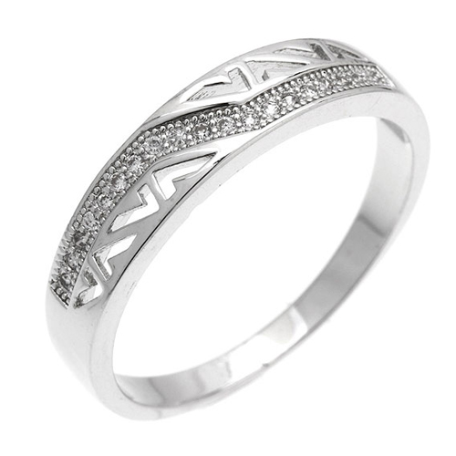 bague homme argent zirconium 8101008