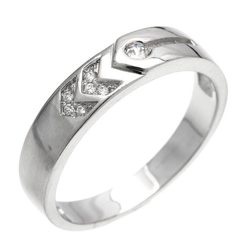 bague homme argent zirconium 8101010