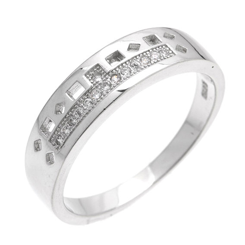 bague homme argent zirconium 8101014