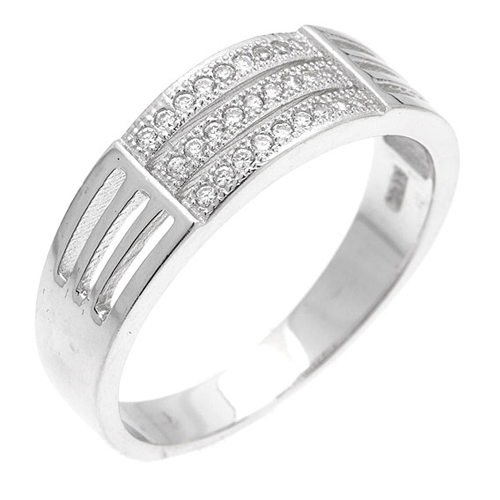 bague homme argent zirconium 8101032