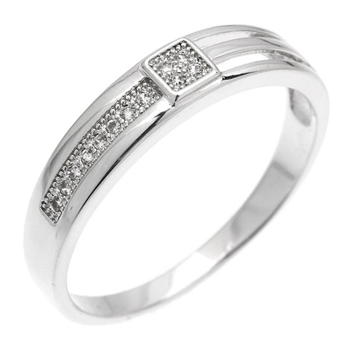 bague homme argent zirconium 8101034