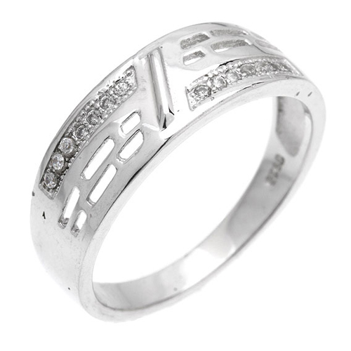 bague homme argent zirconium 8101044