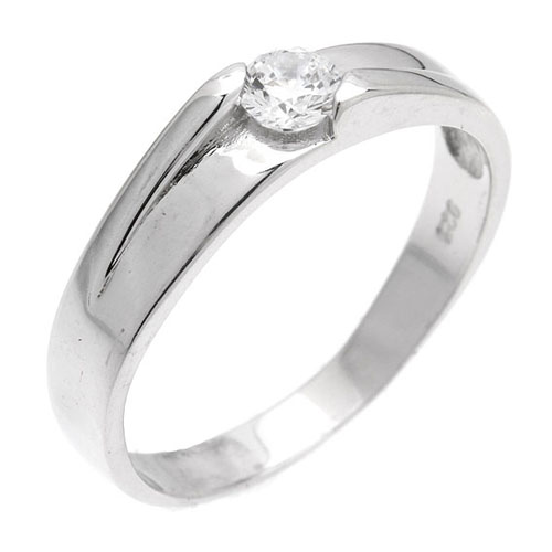 bague homme argent zirconium 8101048