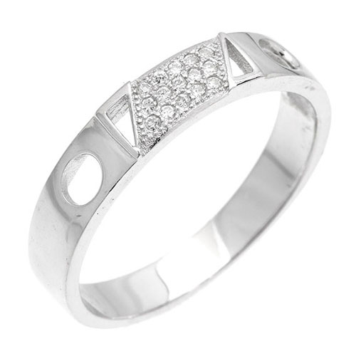 bague homme argent zirconium 8101052