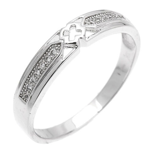 bague homme argent zirconium 8101058