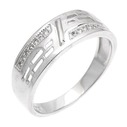 bague homme argent zirconium 8101066