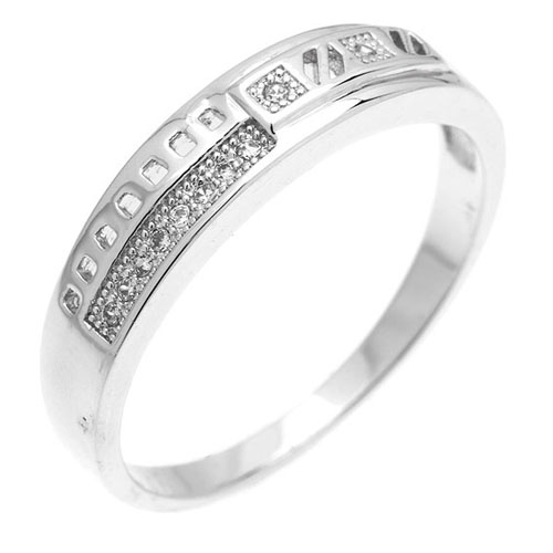 bague homme argent zirconium 8101068