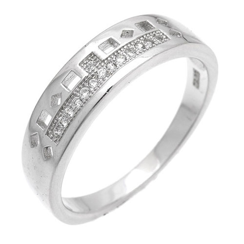 bague homme argent zirconium 8101076